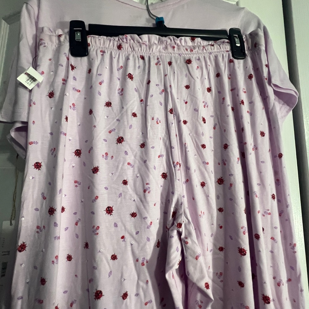 Rae Dunn Pink Pajama Set with Floral Pattern - Picture 10 of 13